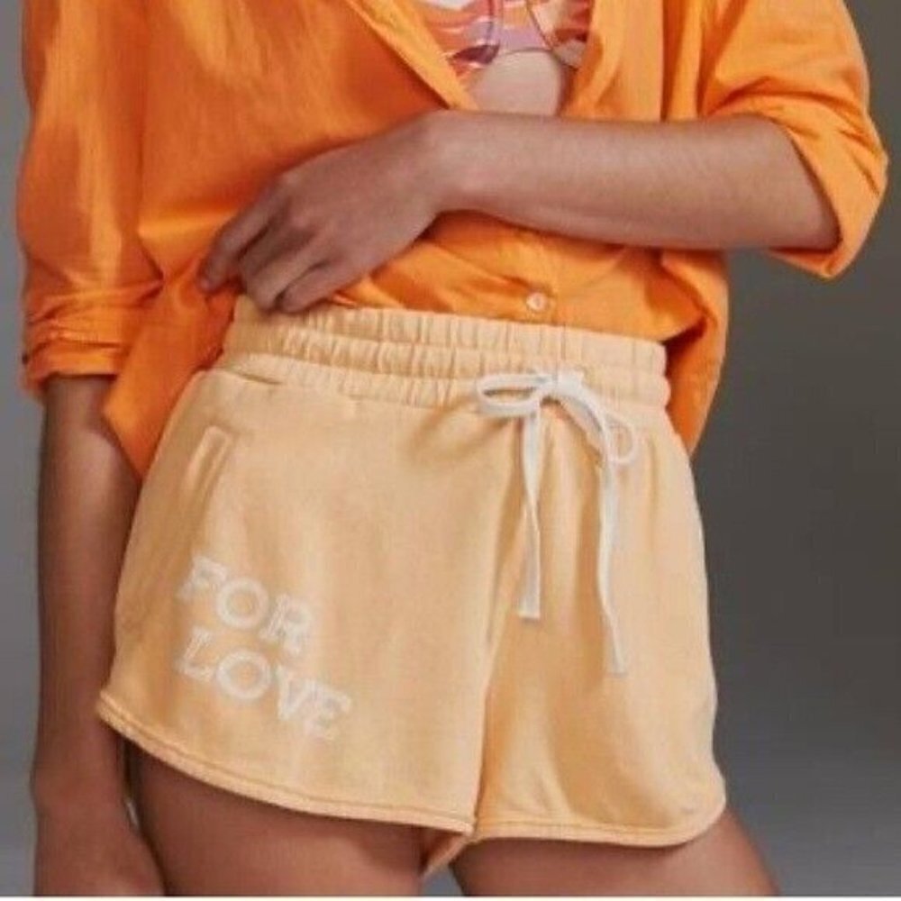 ANTHROPOLOGIE Daily Practice “For Love”Peach High Rise Shorts NEW